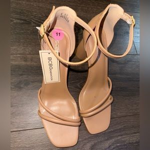BCBGeneration Nude Strappy Heels- NWT